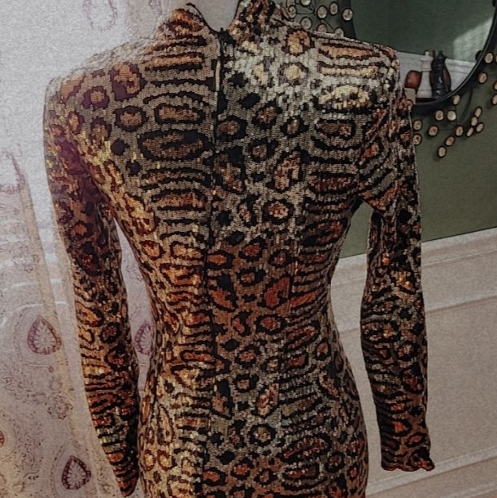 Topshop Leopard Sequin Night Out Dress - Picture 5 of 7